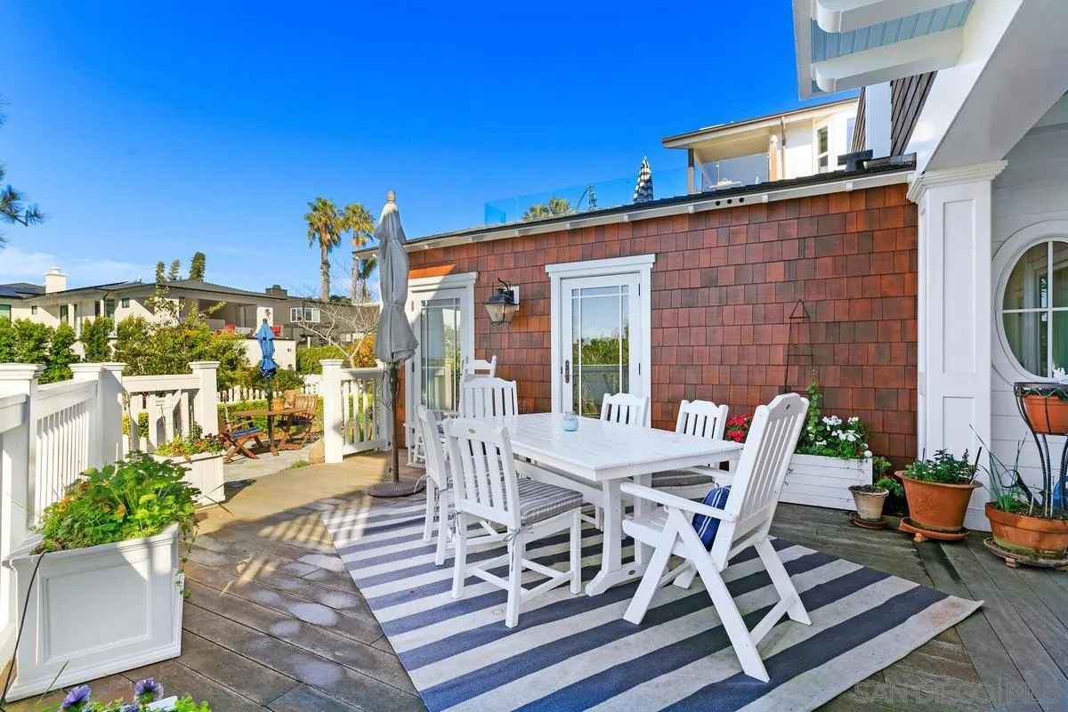 2254 Del Mar Heights Road Del Mar, CA 92014 - Photo 32 of 34 a view of a patio with table and chairs potted plants with floor to ceiling window and potted plants