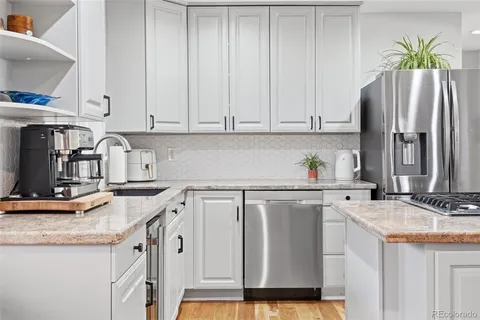 a workspace with wooden floor
