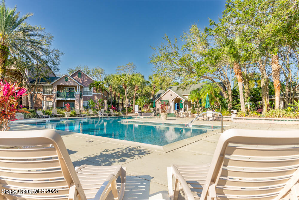 7667 North Wickham Road, Unit 312 Melbourne, FL 32940 - Photo 3 of 47 a view of swimming pool and trees in the background
