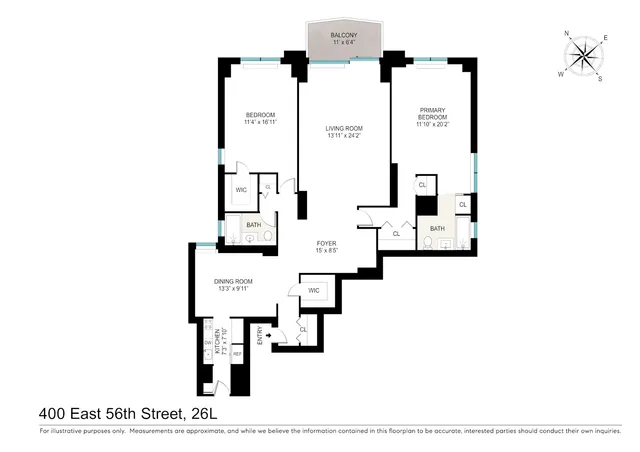 $1,475,000 | 400 East 56th Street, Unit 26L | Sutton Place