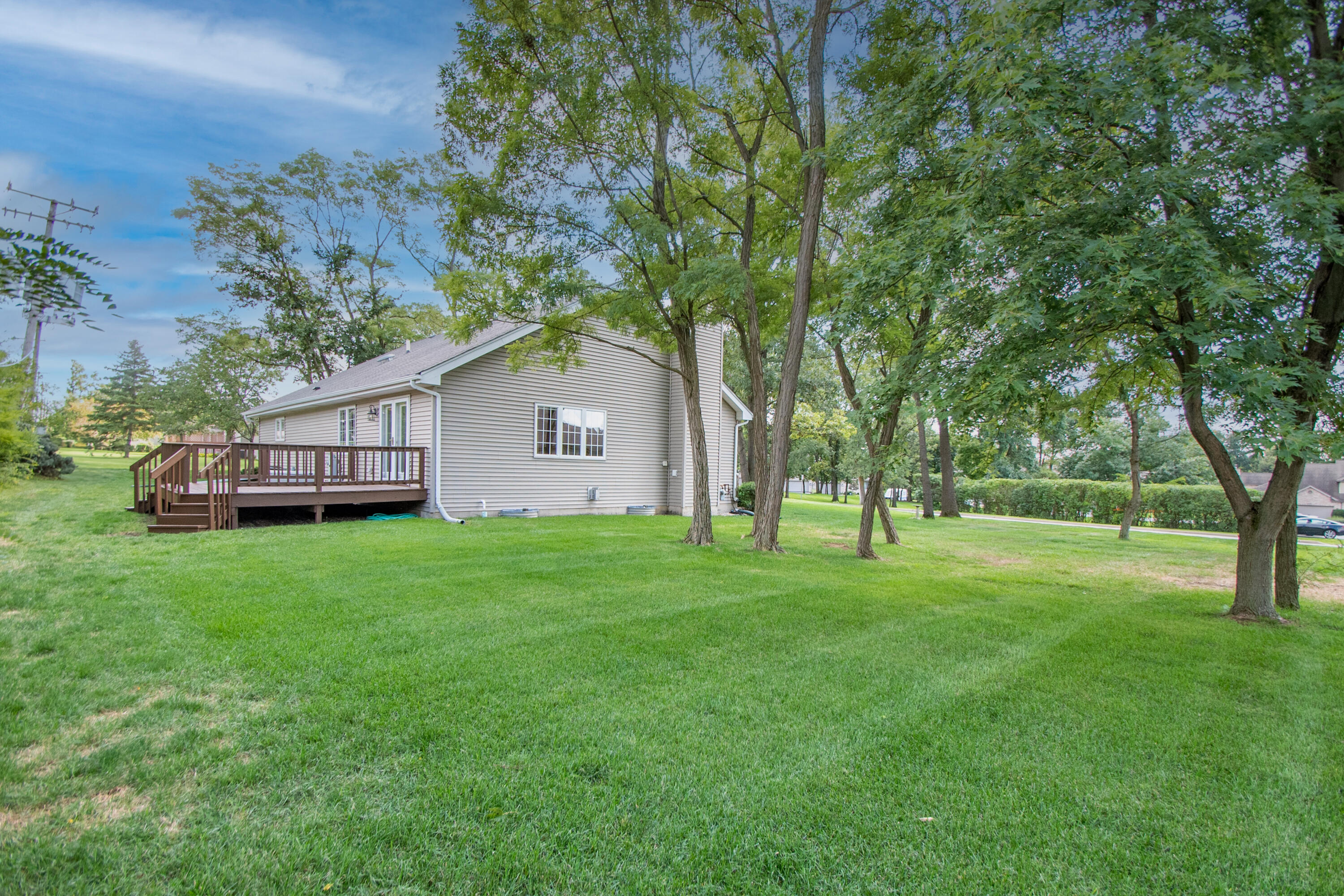 93 West Richton Road Crete, IL 60417 - Photo 46 of 51 a view of a backyard with table and chairs and a large tree