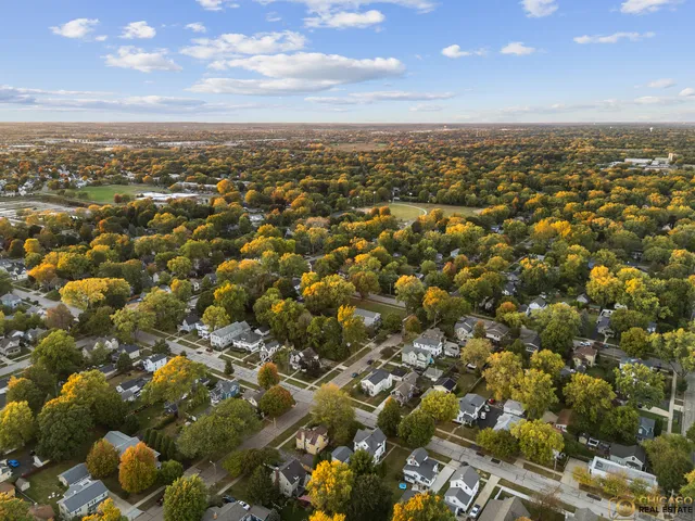 an aerial view of multiple house