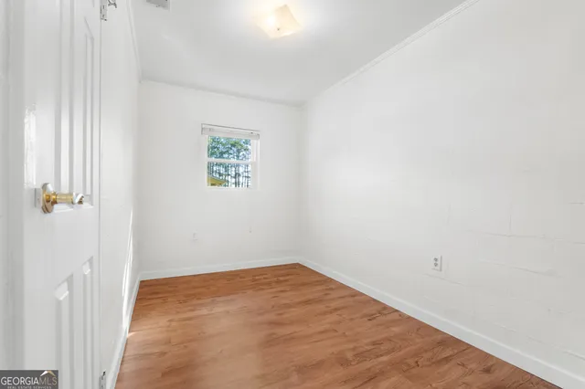 an empty room with a window