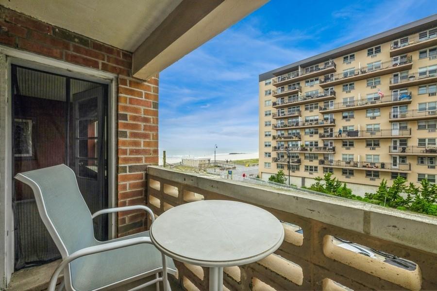 Balcony with a water view
