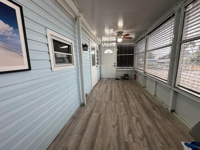 a view of a house with wooden floor