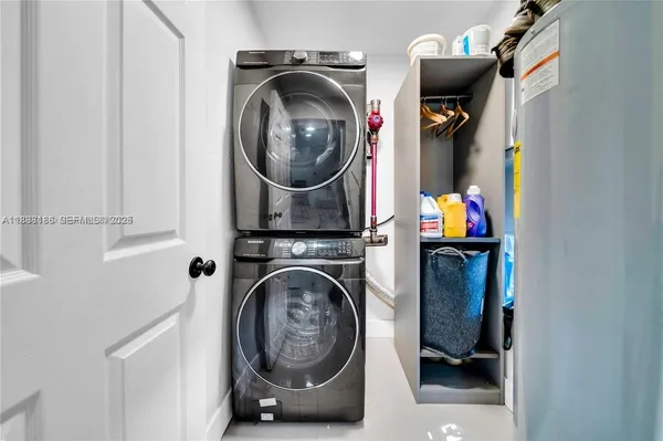 a view of a patio with chair and table