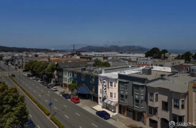 an aerial view of a building