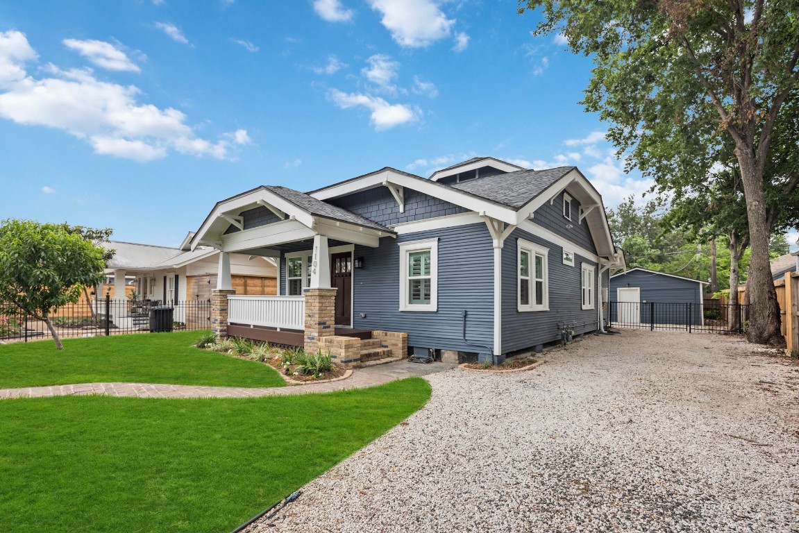 1104 Walton Street Houston, TX 77009 - Photo 27 of 27 The long private driveway leads you home to 1104 Walton St, where a cute porch and the promise of heartfelt welcomes await.