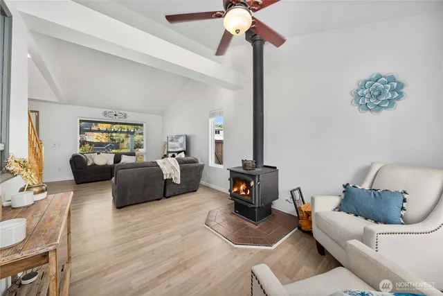 a living room with furniture