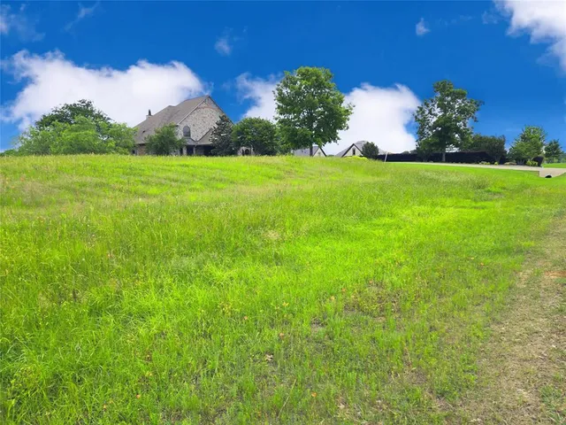 a view of a swimming pool with a yard