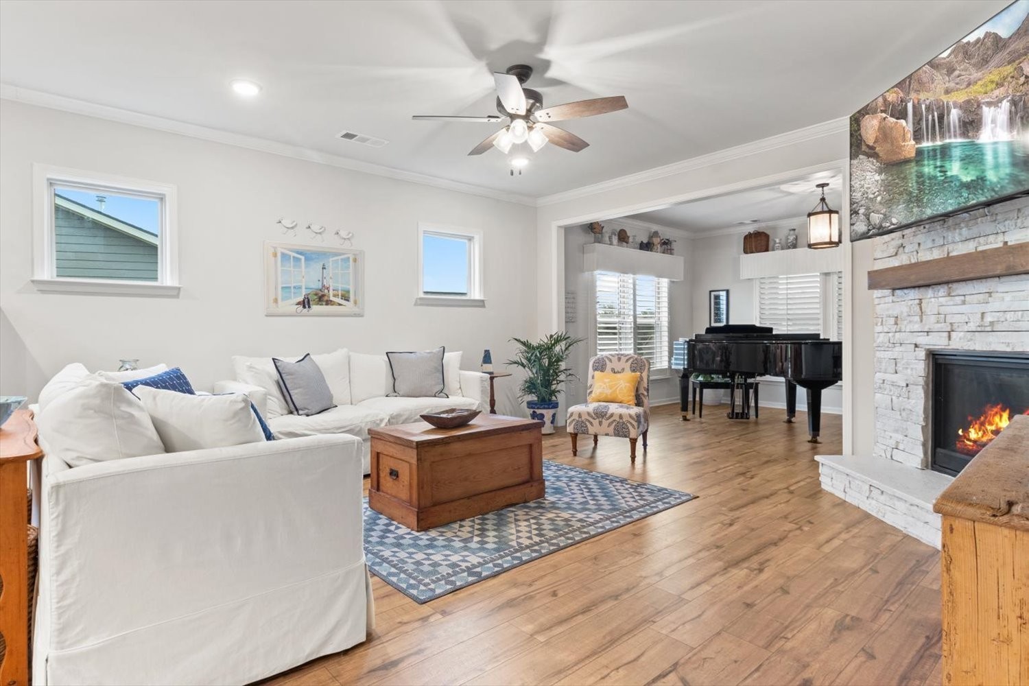 1055 Sumner Grove Spring Hill, TN 37174 - Photo 19 of 48 a living room with furniture and a fireplace
