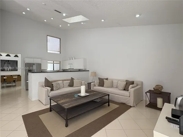 a living room with furniture
