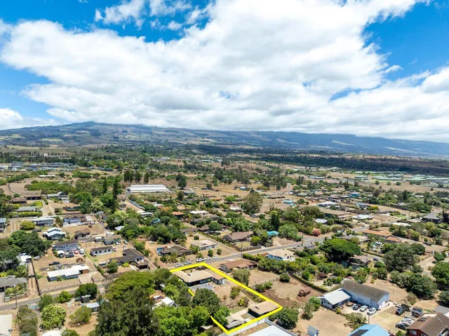 an aerial view of residential building and trees