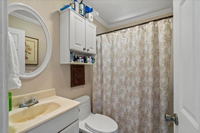 a bathroom with a sink toilet and mirror