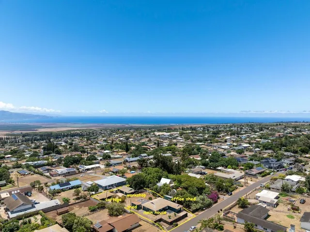 an aerial view of multiple house