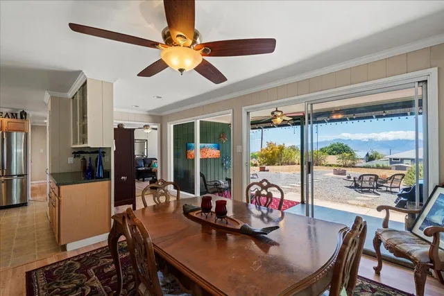 a view of a dining room and livingroom view