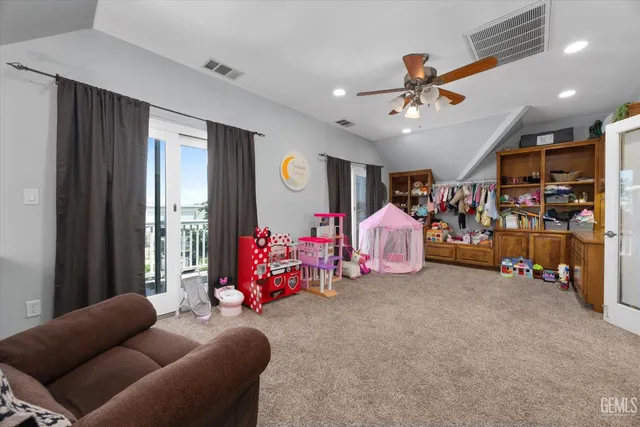 a balcony view with a seating space