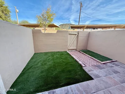 a view of a backyard