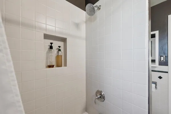 a bathroom with a shower