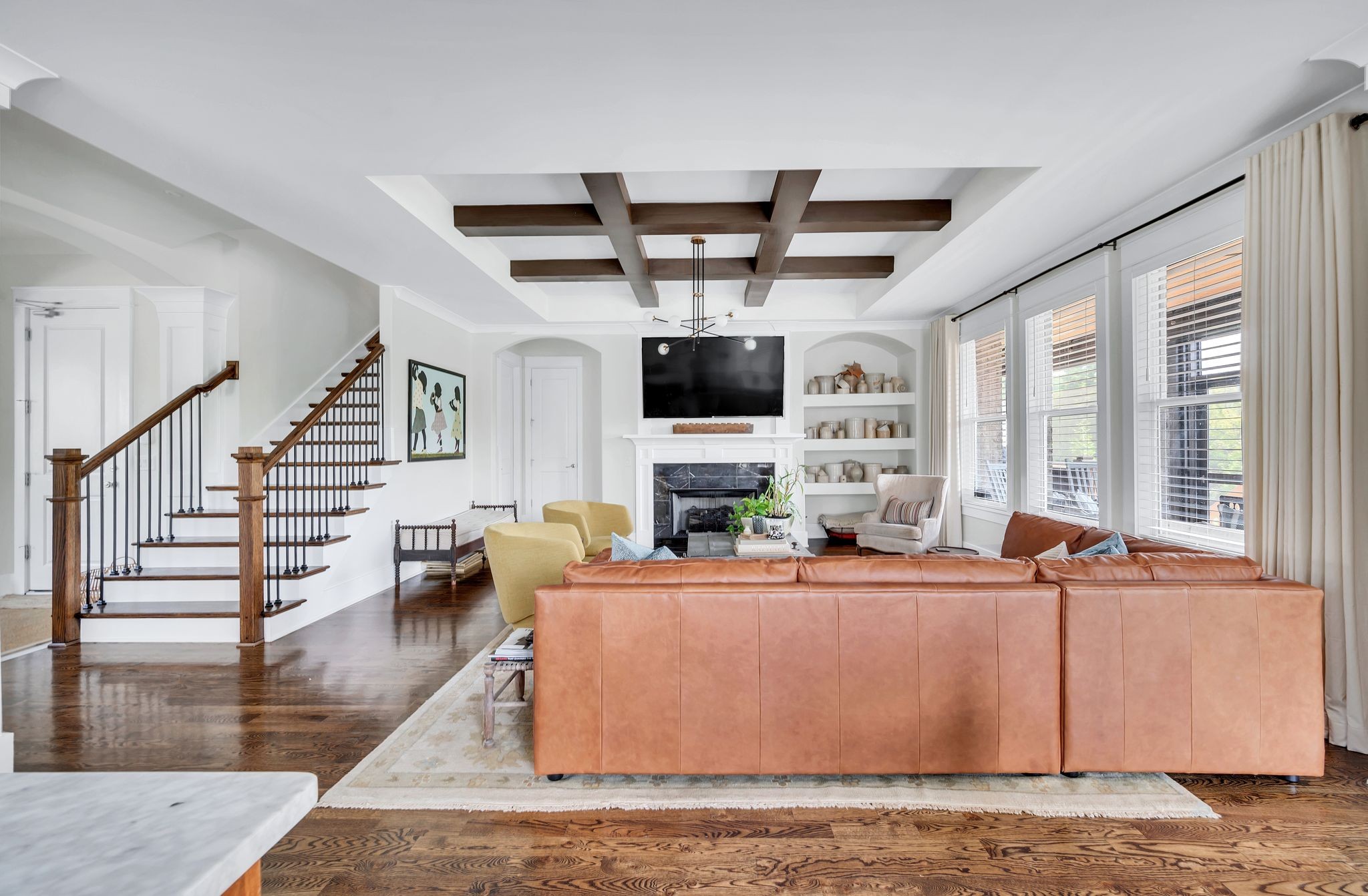2156 Hartland Road Franklin, TN 37069 - Photo 13 of 63 a living room with fireplace furniture and a flat screen tv
