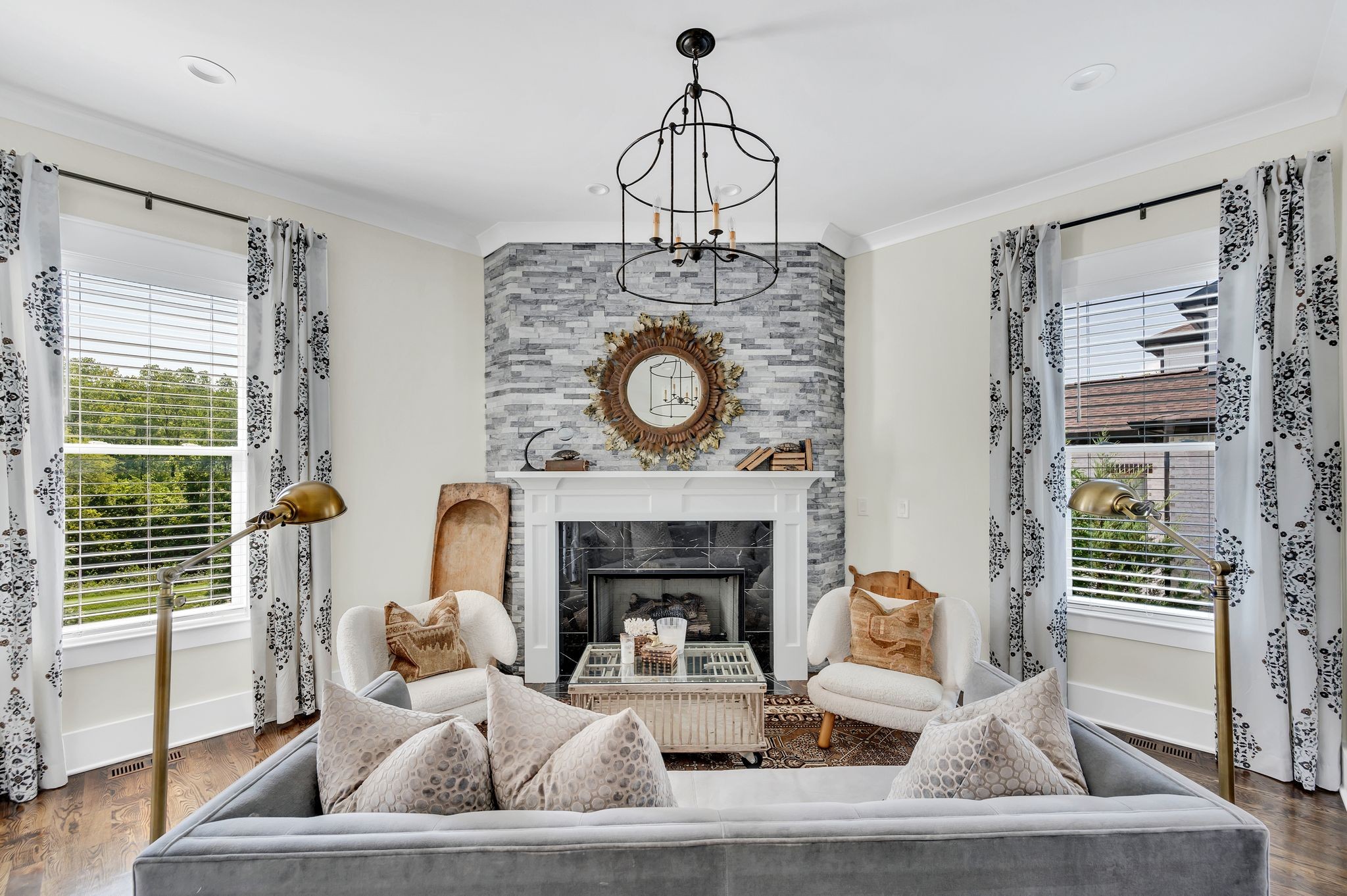2156 Hartland Road Franklin, TN 37069 - Photo 31 of 63 a living room with furniture a fireplace and a large window