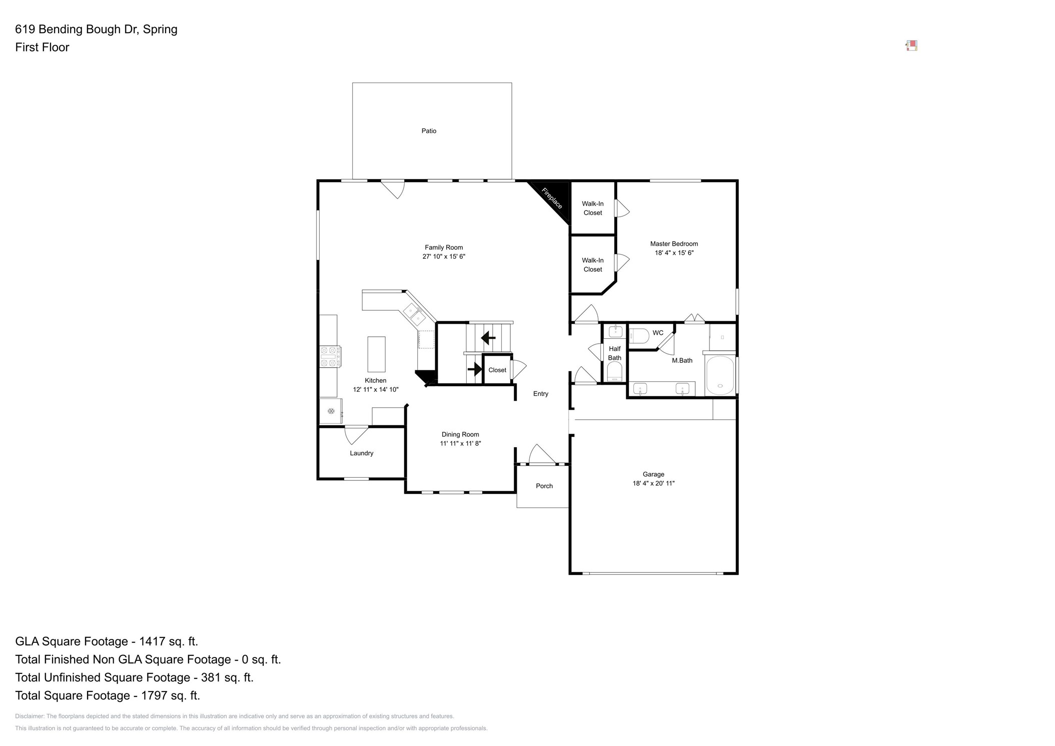 619 Bending Bough Drive Spring, TX 77388 - Photo 21 of 22 a picture of a floor plan