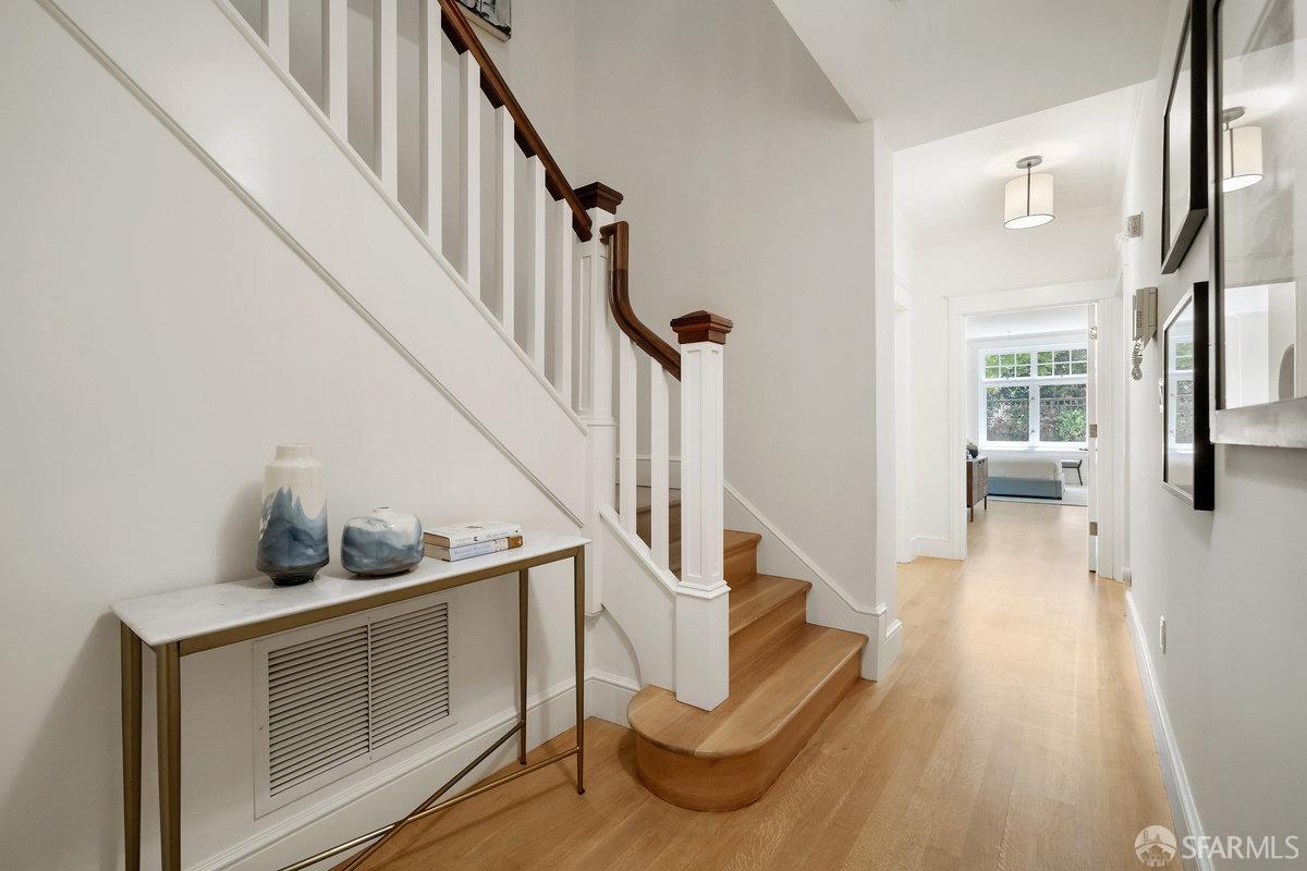 2961 Pacific Avenue San Francisco, CA 94115 - Photo 24 of 64 a view of entryway and hall with wooden floor