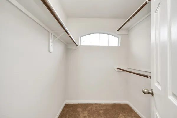 a view of small space with racks on the wall
