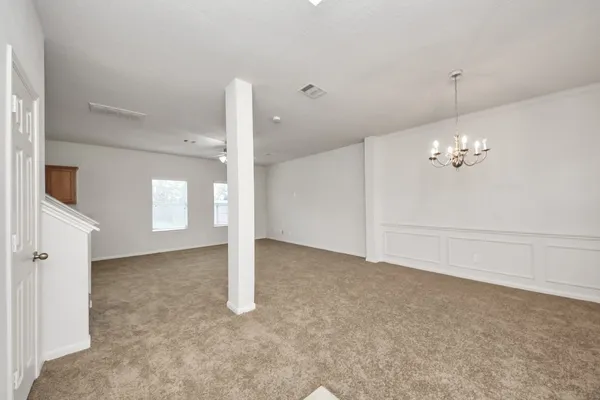 a view of a livingroom with an empty space