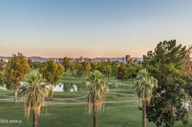 a view of a city with tall buildings