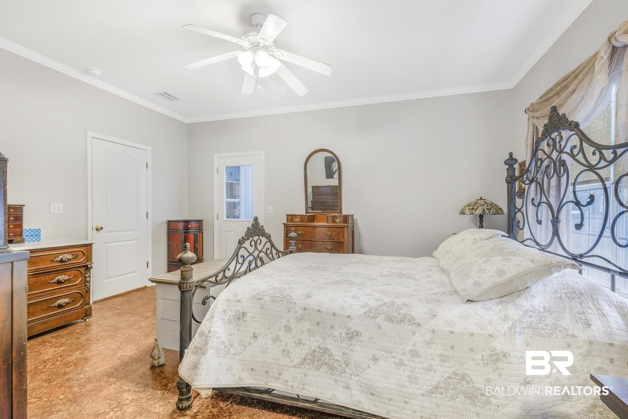 10603 Old Stage Road Stockton, AL 36579 - Photo 21 of 34 Bedroom featuring crown molding and ceiling fan