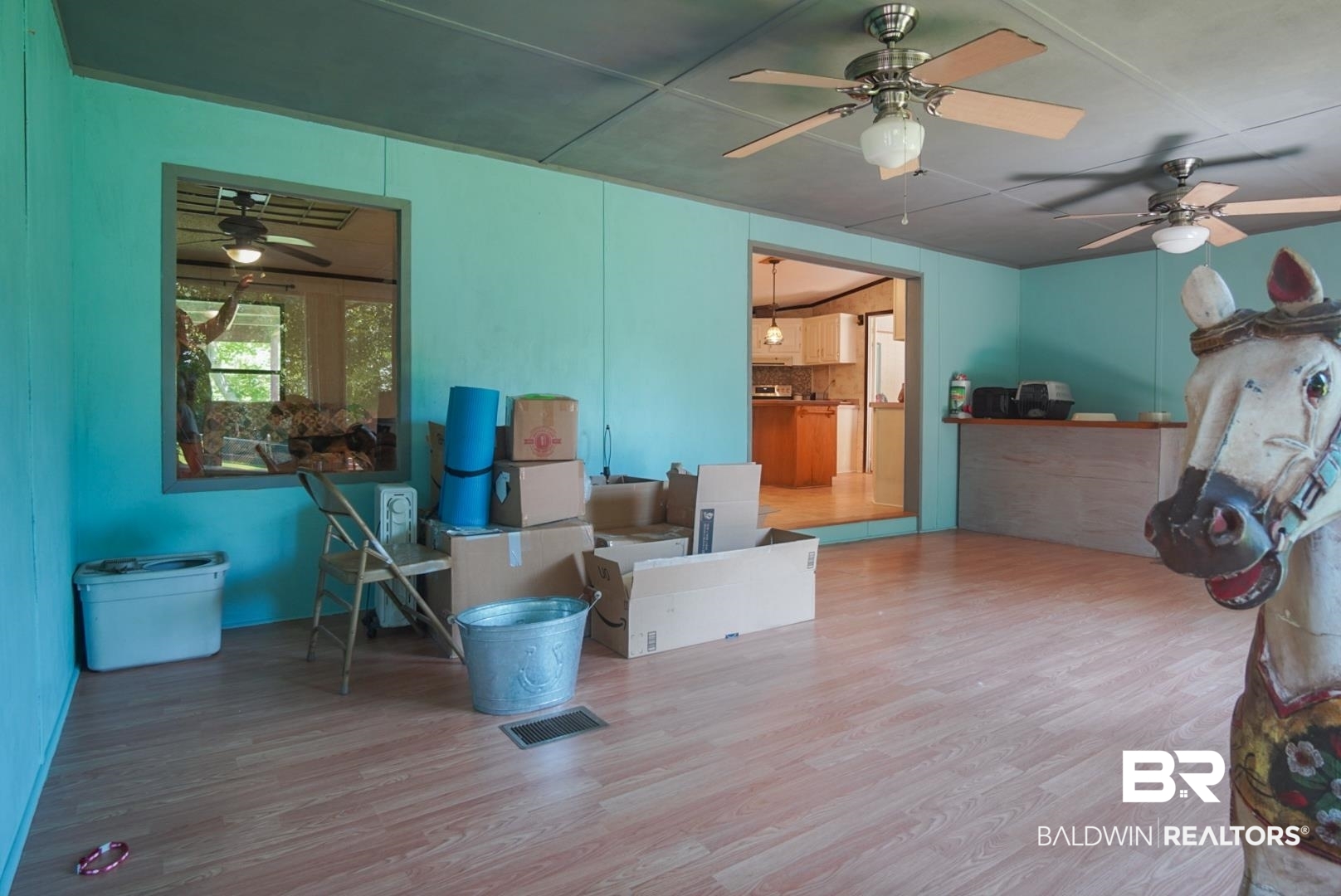 9190 County Road 97 Elberta, AL 36530 - Photo 41 of 53 Living room featuring ceiling fan and hardwood / wood-style floors