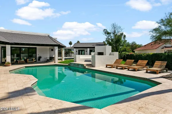 a view of a house with a patio