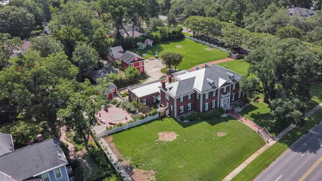 an aerial view of a house