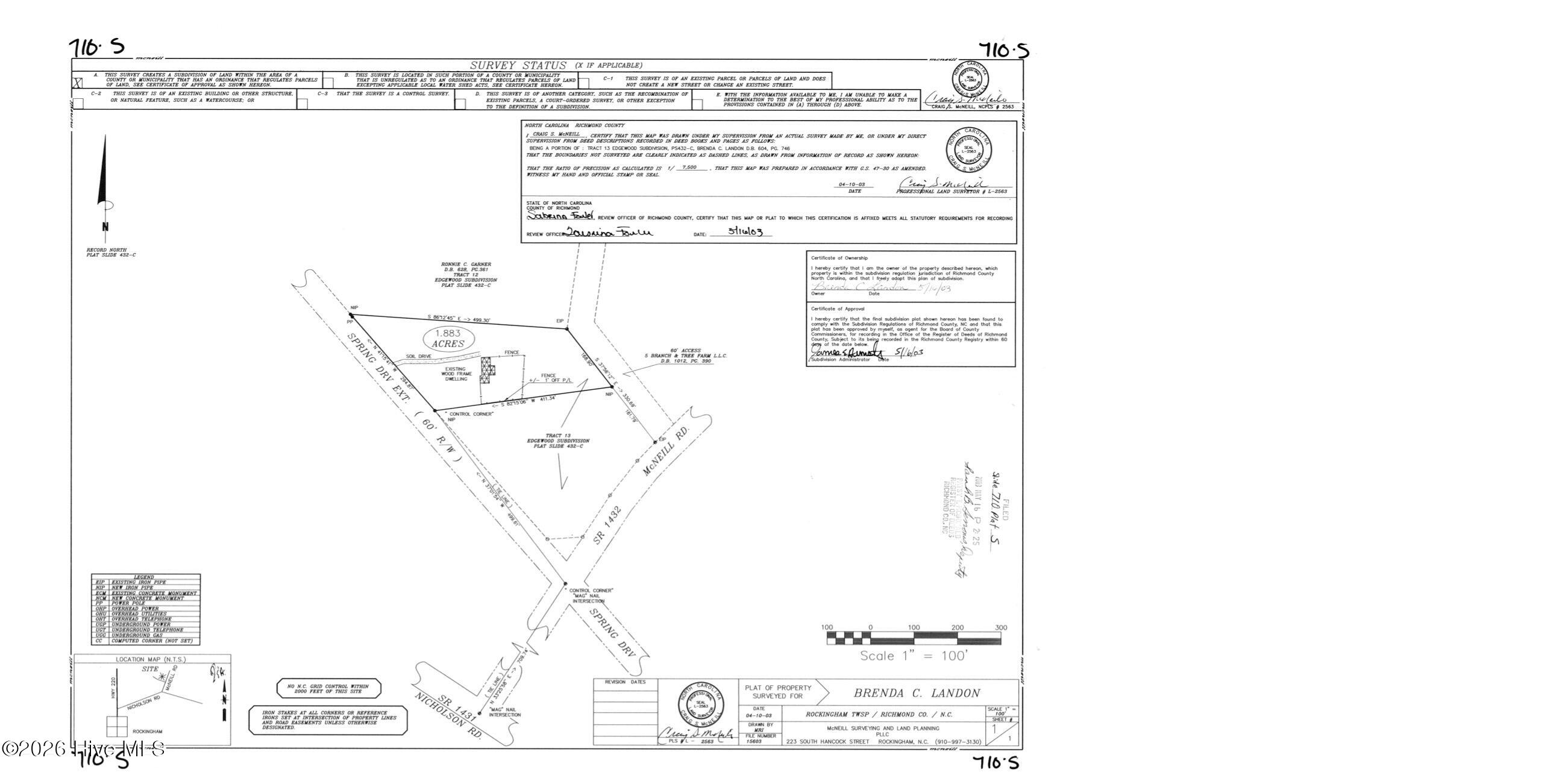 0 McNeill Road Rockingham, NC 28379 - Photo 3 of 3 Plat Survey
