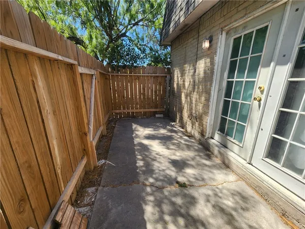 a view of wooden door