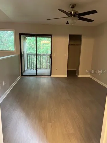 a view of small space with racks on the wall