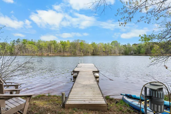 a view of a lake with outdoor space