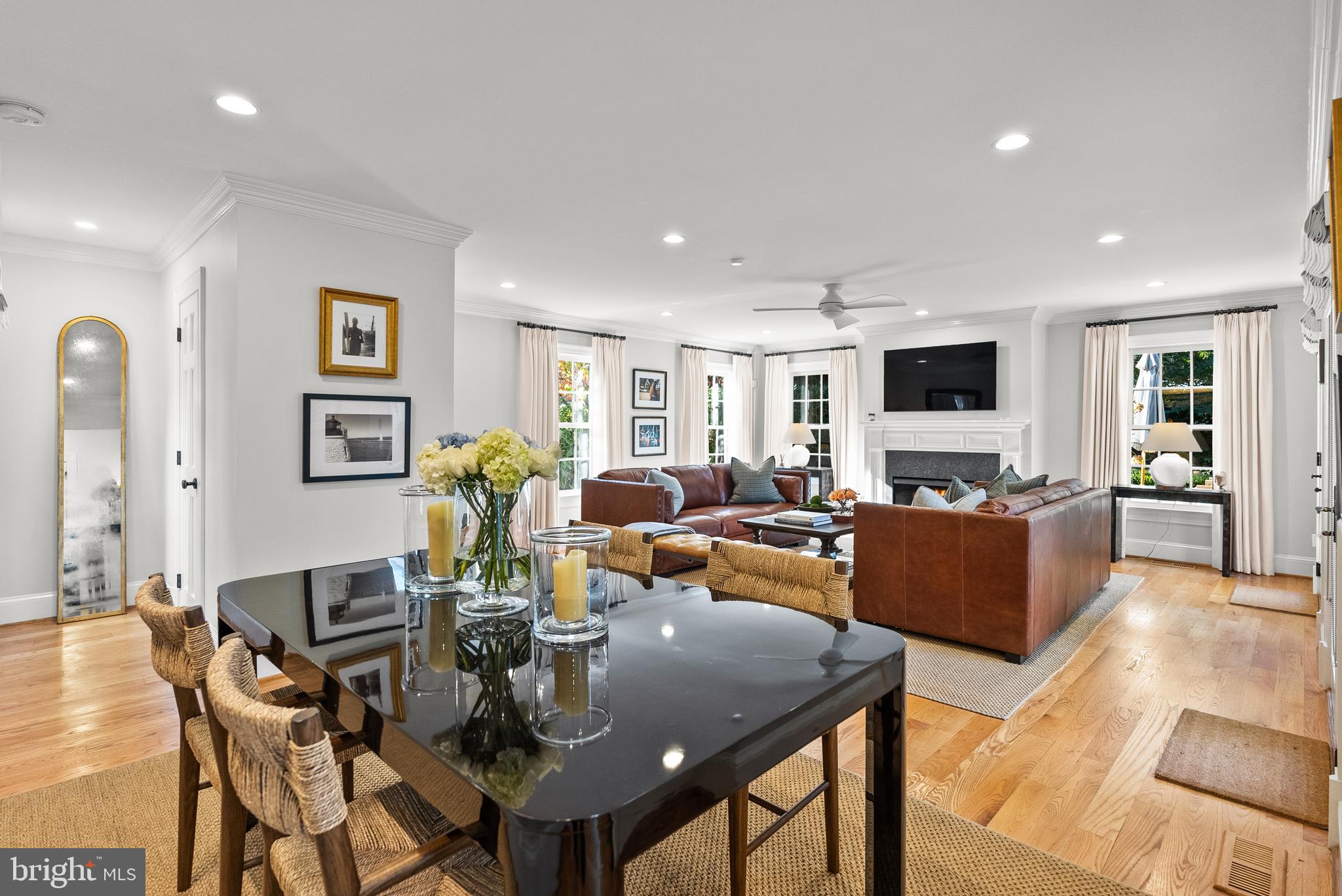 6032 Fort Hunt Road Alexandria, VA 22307 - Photo 21 of 49 a living room with fireplace furniture and a flat screen tv