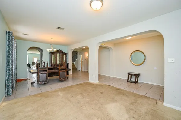 a living room with furniture