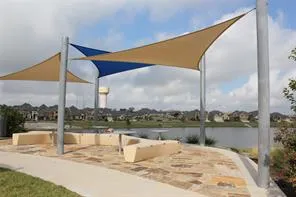 a view of a lake with a city