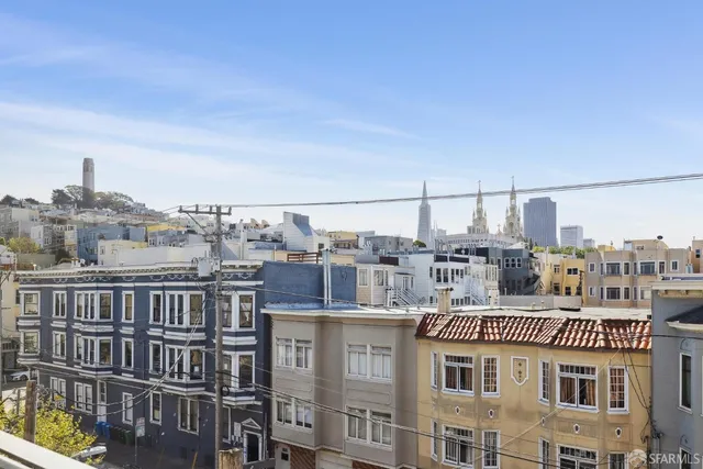 a view of a city that has tall buildings