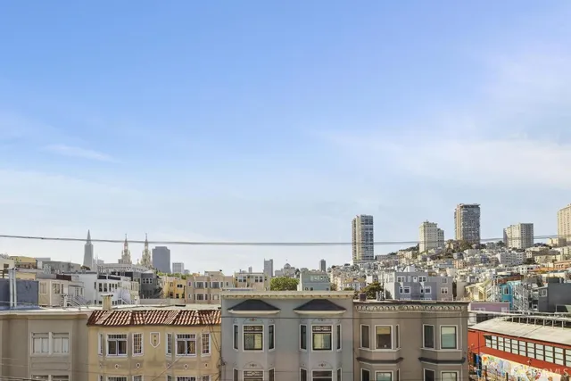 a view of a city that has tall buildings