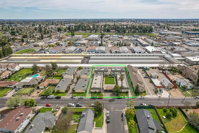 an aerial view of a city