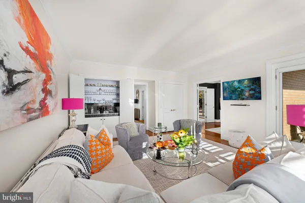 a living room with furniture and a couch
