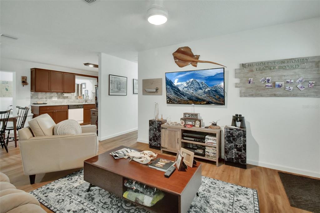 22040 Blue Creek Lodge Road Astor, FL 32102 - Photo 8 of 42 a living room with furniture and a flat screen tv