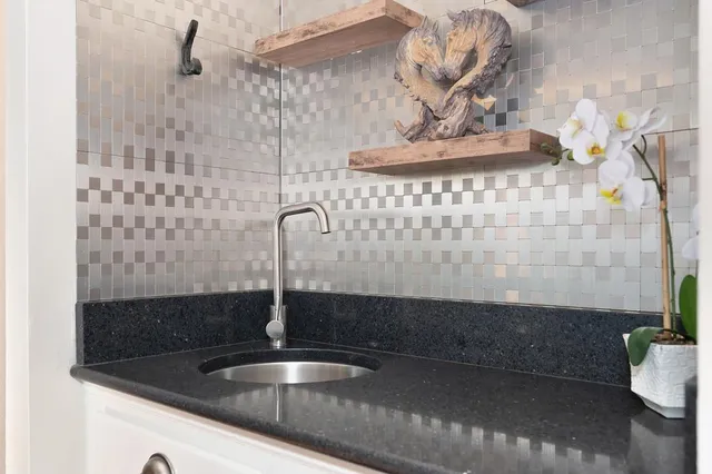 a view of a porch with a backyard