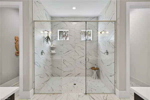 a bathroom with a shower
