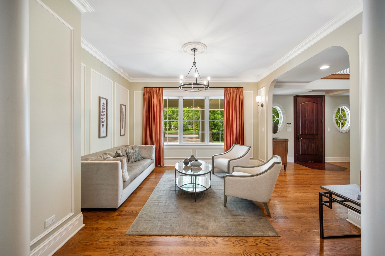 2548 Glenview Road Glenview, IL 60025 - Photo 5 of 39 a living room with furniture chandelier and a window