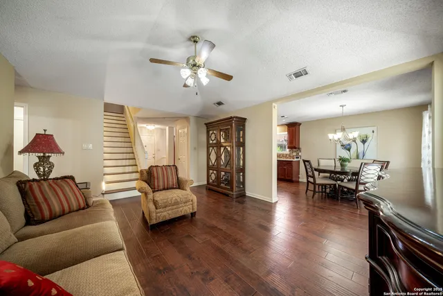 a living room with furniture